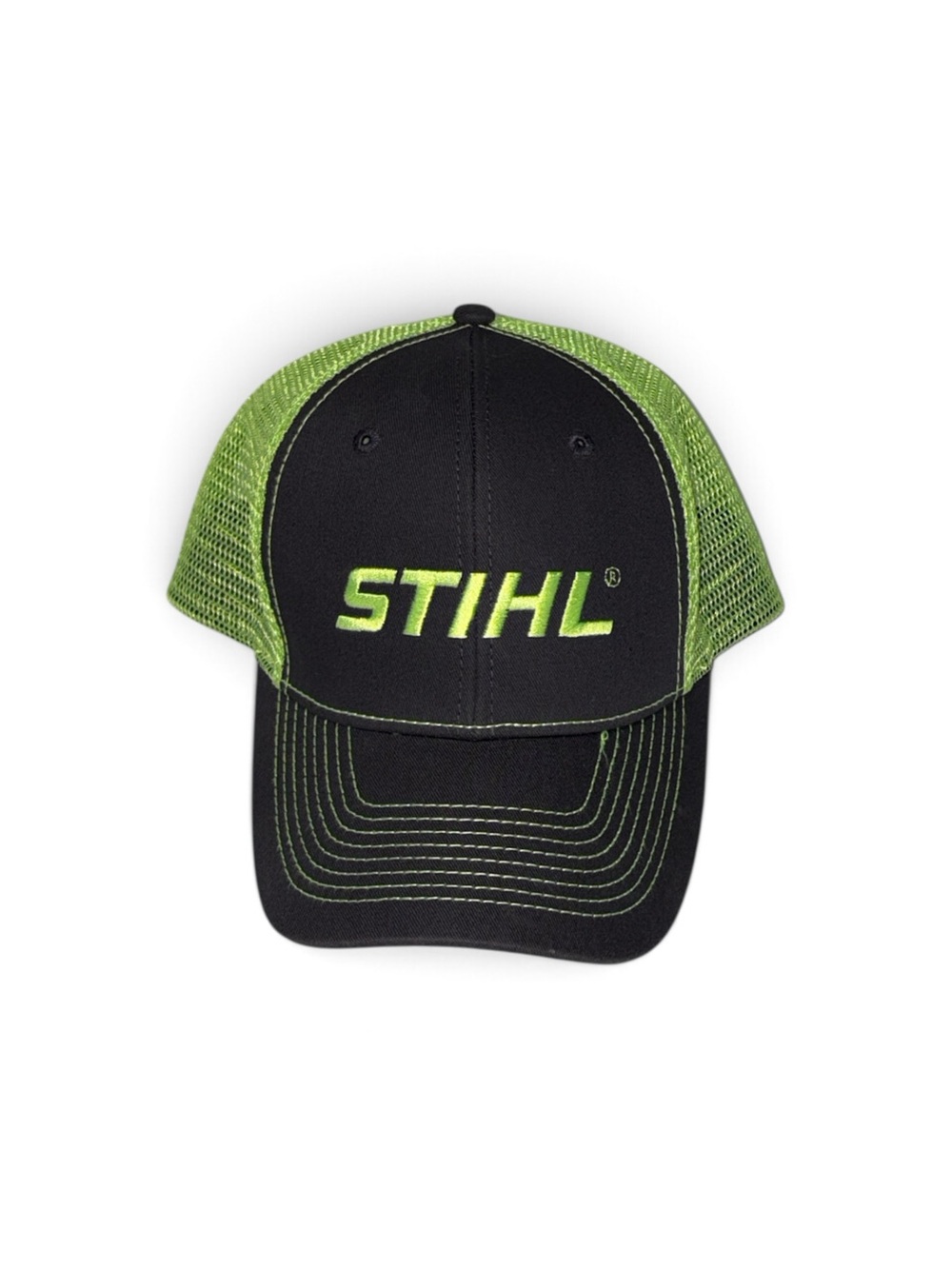 Stihl Outfitters Apparel New Mesh Adjustable Green And Black Trucker Hat New